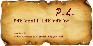 Péczeli Lóránt névjegykártya
